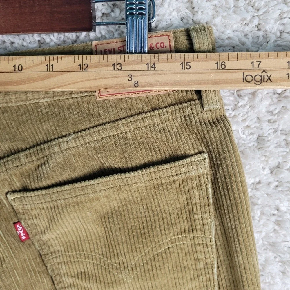 Levi's Corduroy Pants Mens‎ 31x27 Tan Excellent Cutoff Raw Hem Casual 5-Pocket